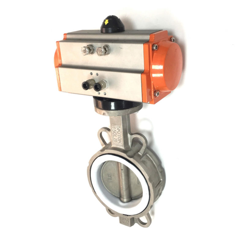 Поворотный затвор дисковый межфланц. (CF8/CF8M) DN32// Управление пневмопривод дв. действия(воздух/воздух)