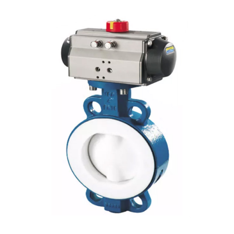 Поворотный затвор дисковый футерованный межфланц. (WCB/WCB+PTFE) DN100// Управление пневмопривод од. действия(воздух/пружина)/Т-20*С…+80*С