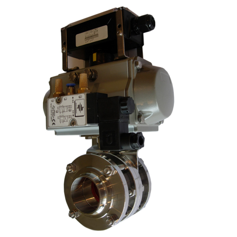 Затвор дисковый нержавеющий межфланцевый C-C DN50 AISI 304, DIN // Управление пневмопривод од. действия (воздух/пружина)