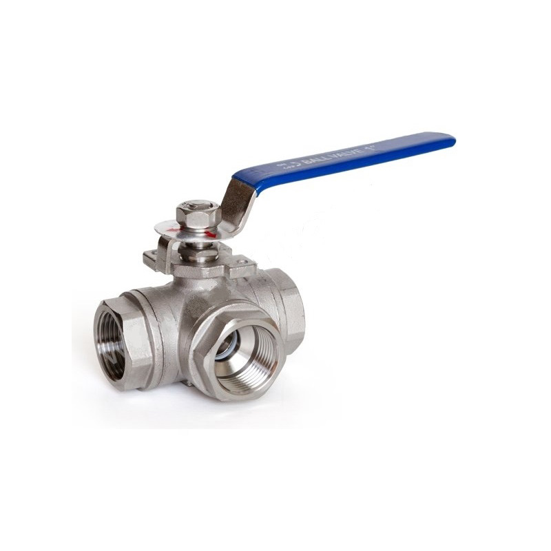 Кран шаровой нерж. 3-х ходовой (TypeL) ВР/ВР/ВР 1 1/2